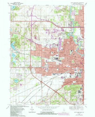 United States Geological Survey South Bend West, IN (1969, 24000-Scale) digital map