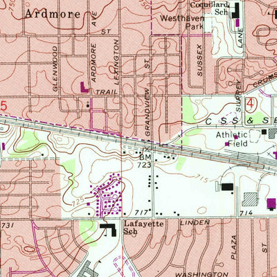 United States Geological Survey South Bend West, IN (1969, 24000-Scale) digital map