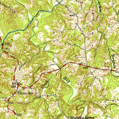 United States Geological Survey South Boston, VA-NC (1953, 62500-Scale) digital map