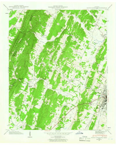 United States Geological Survey South Cleveland, TN (1943, 24000-Scale) digital map