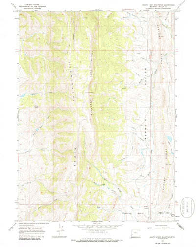 United States Geological Survey South Fork Mountain, WY (1967, 24000-Scale) digital map