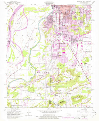 United States Geological Survey South Fort Smith, AR-OK (1948, 24000-Scale) digital map
