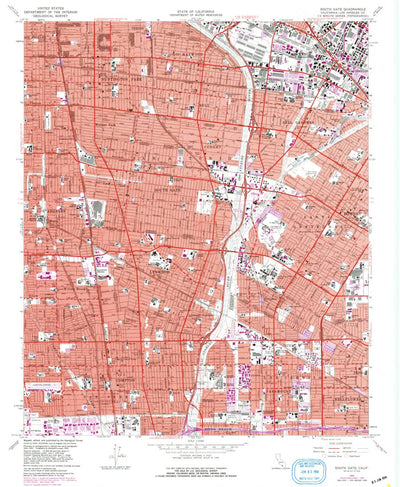 United States Geological Survey South Gate, CA (1964, 24000-Scale) digital map