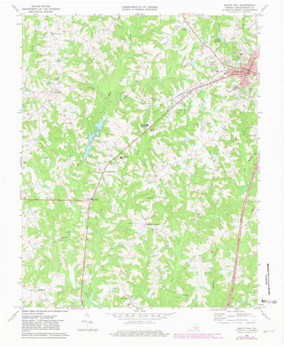 United States Geological Survey South Hill, VA (1968, 24000-Scale) digital map