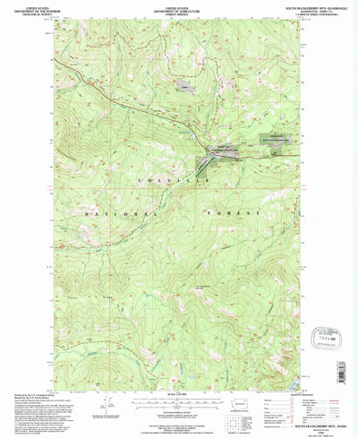 United States Geological Survey South Huckleberry Mountain, WA (1992, 24000-Scale) digital map