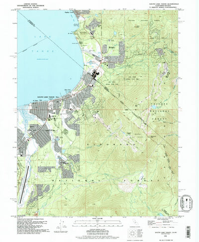 United States Geological Survey South Lake Tahoe, CA-NV (1992, 24000-Scale) digital map