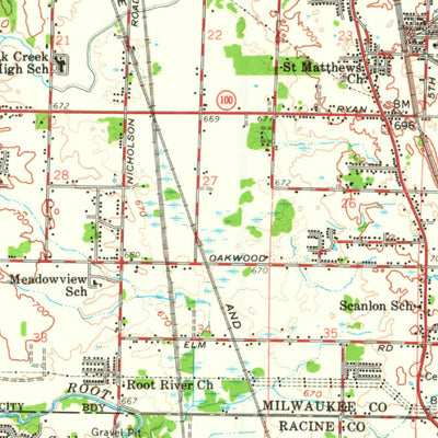 United States Geological Survey South Milwaukee, WI (1958, 62500-Scale) digital map