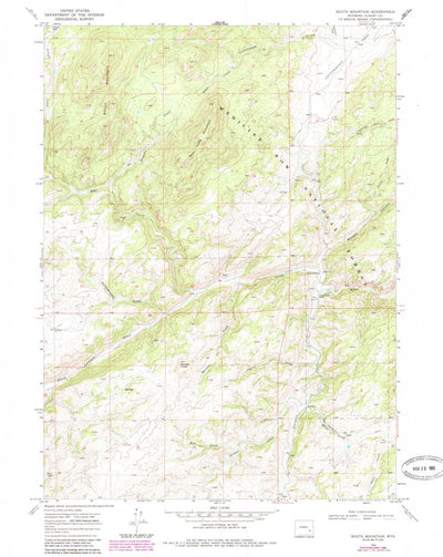 United States Geological Survey South Mountain, WY (1968, 24000-Scale) digital map
