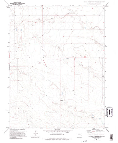 United States Geological Survey South Of Cheyenne Wells, CO (1982, 24000-Scale) digital map