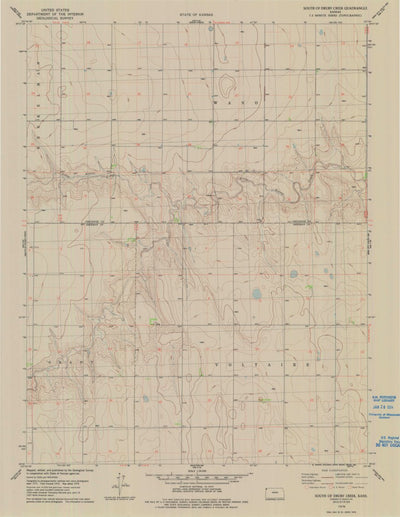 United States Geological Survey South Of Drury Creek, KS (1978, 24000-Scale) digital map
