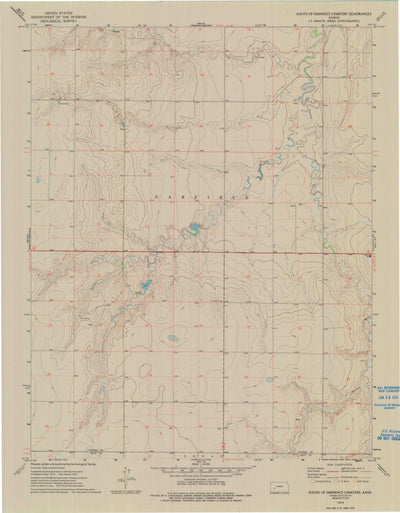 United States Geological Survey South Of Eminence Cemetery, KS (1974, 24000-Scale) digital map