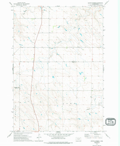 United States Geological Survey South Of Pierre, SD (1972, 24000-Scale) digital map
