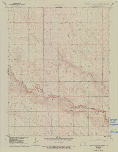United States Geological Survey South Of Stockholm Cemetery, KS (1970, 24000-Scale) digital map