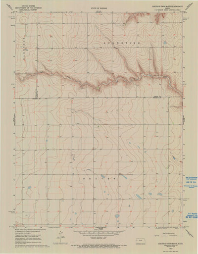 United States Geological Survey South Of Twin Butte, KS (1968, 24000-Scale) digital map
