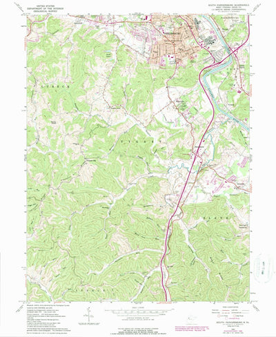 United States Geological Survey South Parkersburg, WV (1961, 24000-Scale) digital map