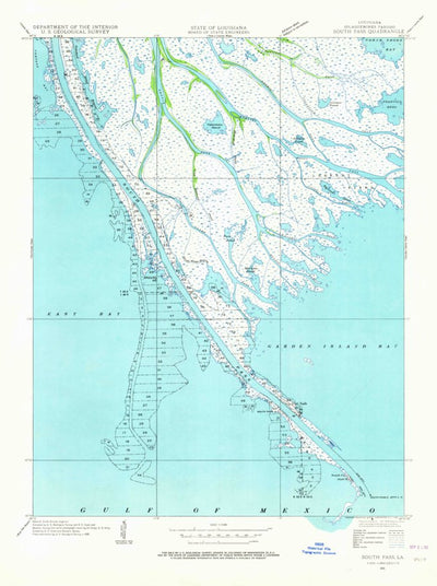 United States Geological Survey South Pass, LA (1935, 31680-Scale) digital map