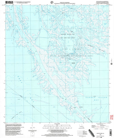 United States Geological Survey South Pass, LA (1998, 24000-Scale) digital map
