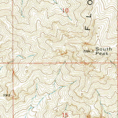 United States Geological Survey South Peak, NM (1965, 24000-Scale) digital map