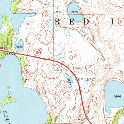 United States Geological Survey South Red Iron Lake, SD (1970, 24000-Scale) digital map