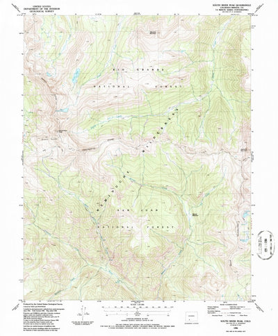 United States Geological Survey South River Peak, CO (1986, 24000-Scale) digital map