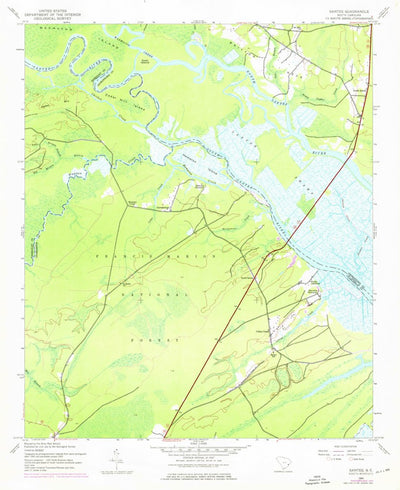 United States Geological Survey South Santee, SC (1943, 24000-Scale) digital map