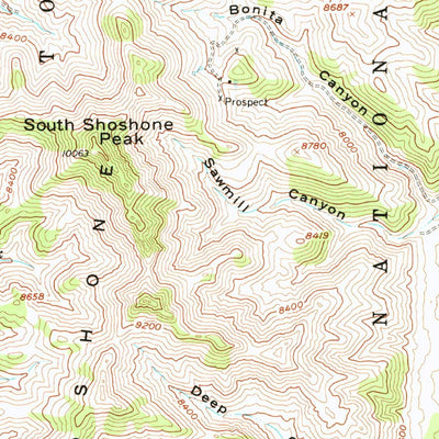 United States Geological Survey South Shoshone Peak, NV (1956, 62500-Scale) digital map