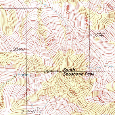 United States Geological Survey South Shoshone Peak, NV (1988, 24000-Scale) digital map