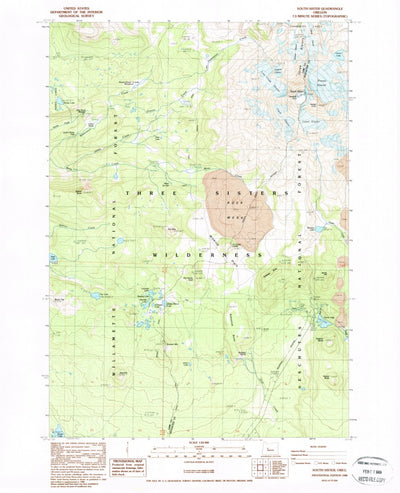 United States Geological Survey South Sister, OR (1988, 24000-Scale) digital map