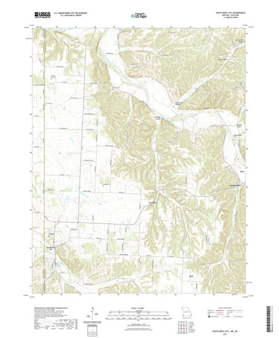 United States Geological Survey South West City, MO (2021, 24000-Scale) digital map