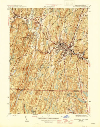 United States Geological Survey Southbridge, MA-CT (1945, 31680-Scale) digital map