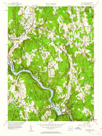United States Geological Survey Southbury, CT (1953, 24000-Scale) digital map