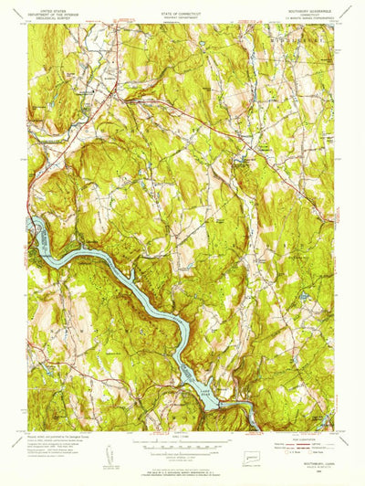 United States Geological Survey Southbury, CT (1953, 31680-Scale) digital map