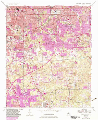 United States Geological Survey Southeast Atlanta, GA (1954, 24000-Scale) digital map