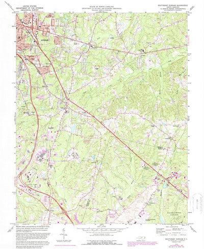 United States Geological Survey Southeast Durham, NC (1973, 24000-Scale) digital map