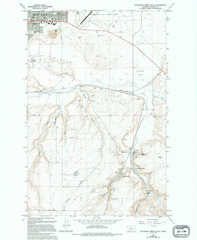 United States Geological Survey Southeast Great Falls, MT (1965, 24000-Scale) digital map