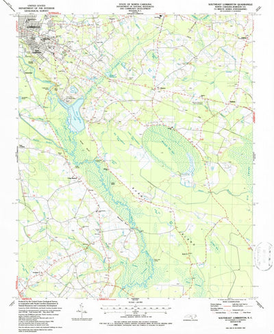 United States Geological Survey Southeast Lumberton, NC (1986, 24000-Scale) digital map
