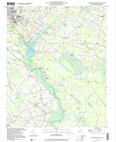 United States Geological Survey Southeast Lumberton, NC (1997, 24000-Scale) digital map