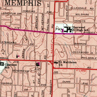 United States Geological Survey Southeast Memphis, TN (1965, 24000-Scale) digital map