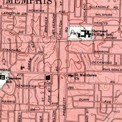 United States Geological Survey Southeast Memphis, TN (1997, 24000-Scale) digital map