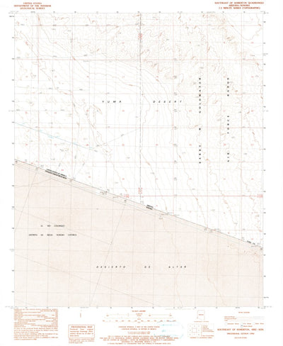United States Geological Survey Southeast Of Somerton, AZ (1990, 24000-Scale) digital map