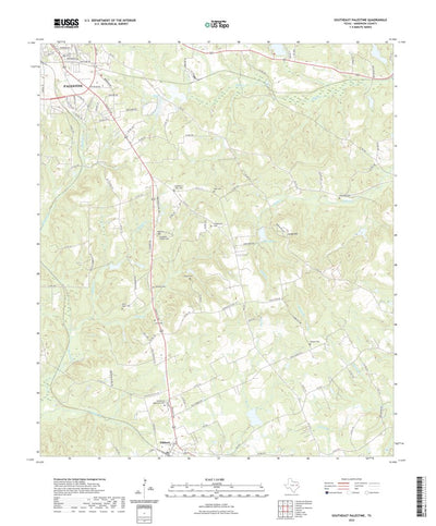 United States Geological Survey Southeast Palestine, TX (2022, 24000-Scale) digital map