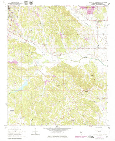 United States Geological Survey Southeast Pontotoc, MS (1966, 24000-Scale) digital map