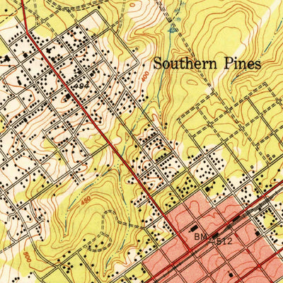 United States Geological Survey Southern Pines, NC (1950, 24000-Scale) digital map