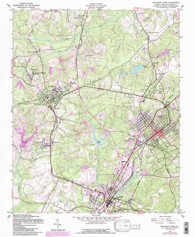 United States Geological Survey Southern Pines, NC (1957, 24000-Scale) digital map