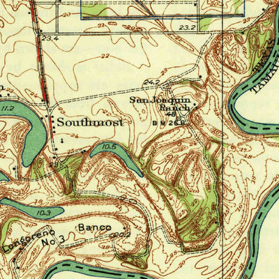 United States Geological Survey Southmost, TX (1936, 31680-Scale) digital map