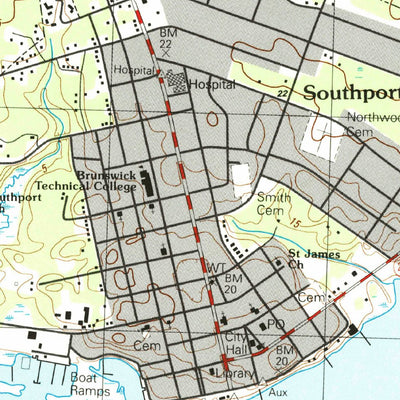 United States Geological Survey Southport, NC (1990, 24000-Scale) digital map