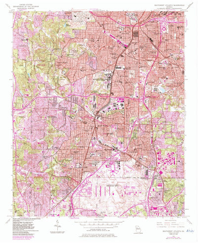 United States Geological Survey Southwest Atlanta, GA (1954, 24000-Scale) digital map