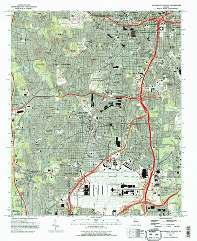 United States Geological Survey Southwest Atlanta, GA (1993, 24000-Scale) digital map
