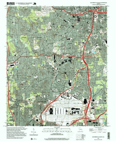 United States Geological Survey Southwest Atlanta, GA (1997, 24000-Scale) digital map
