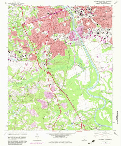 United States Geological Survey Southwest Columbia, SC (1972, 24000-Scale) digital map